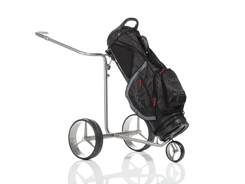 JuCad Bag Fly mit Beispielcaddy. Caddy im Lieferumfang nicht enthalten.